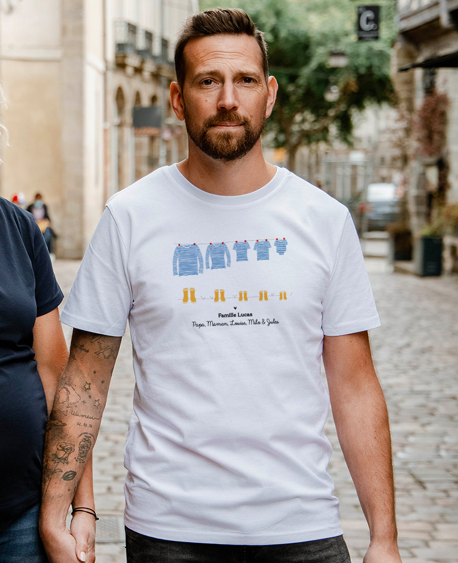 T-shirt Homme coton bio blanc personnalisé