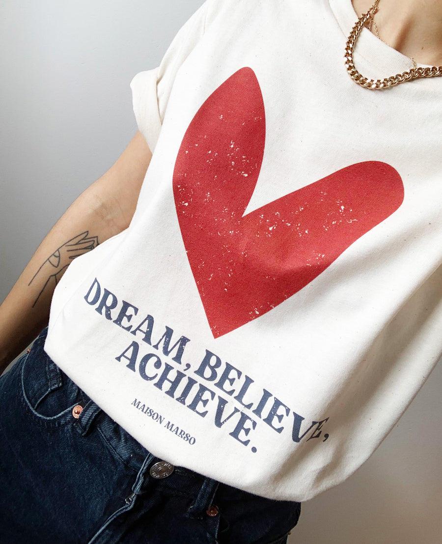 T-shirt unisexe DREAM, BELIEVE, ACHIEVE