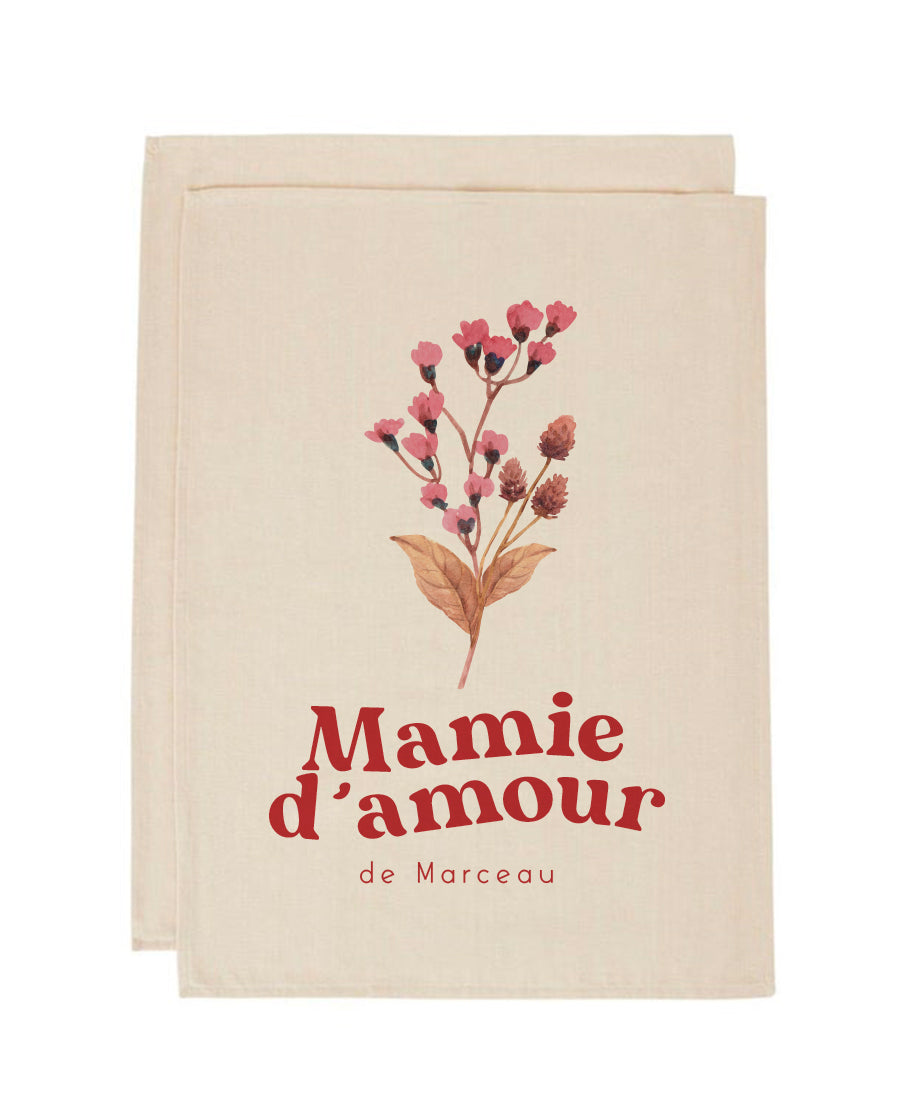 Torchons personnalisable Mamie d'amour (Lot de 2)
